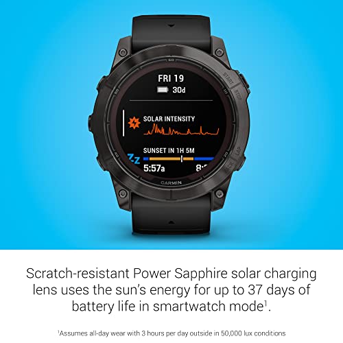 Garmin fēnix 7X Pro Sapphire Solar, Multisport GPS Smartwatch, Built-in Flashlight, Solar Charging Capability, Black - MTB Deal